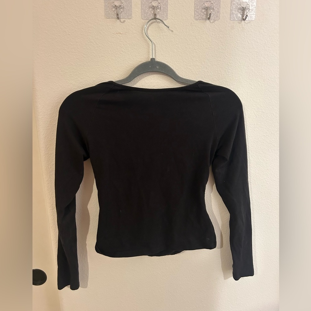 black backless princess polly long sleeve top